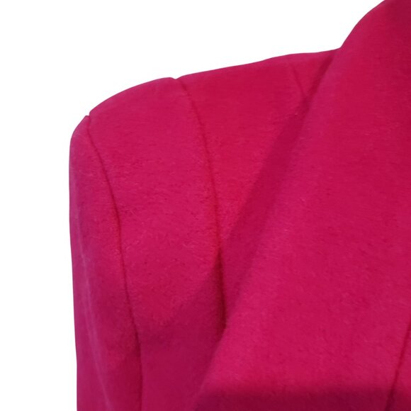 NEW Sergio Hudson Peony Magenta Pink Draped Cropped Wool Cashmere Jacket Fun - Picture 11 of 15